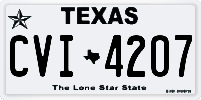 TX license plate CVI4207