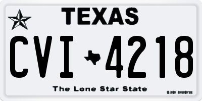 TX license plate CVI4218