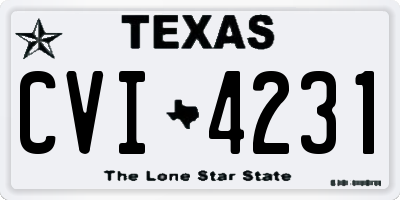 TX license plate CVI4231
