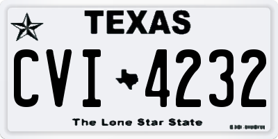 TX license plate CVI4232