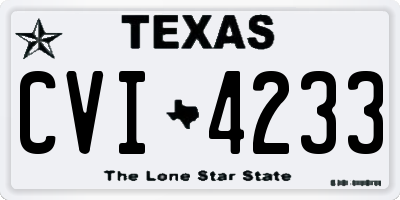 TX license plate CVI4233
