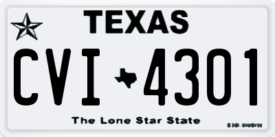 TX license plate CVI4301
