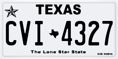 TX license plate CVI4327