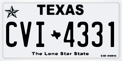 TX license plate CVI4331