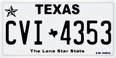 TX license plate CVI4353
