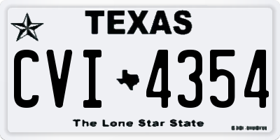 TX license plate CVI4354