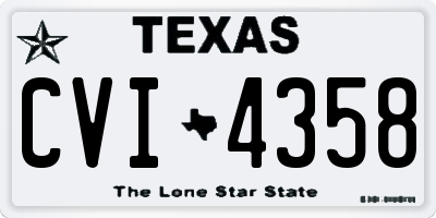 TX license plate CVI4358
