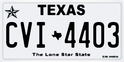 TX license plate CVI4403