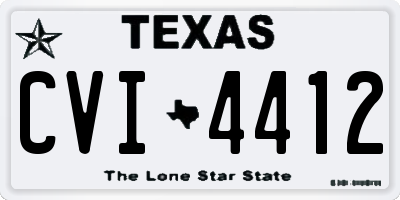 TX license plate CVI4412