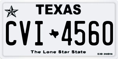 TX license plate CVI4560
