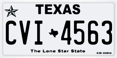 TX license plate CVI4563