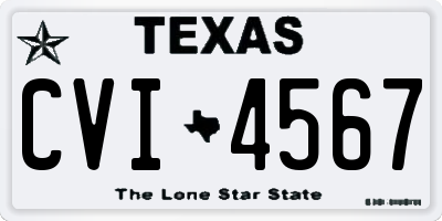 TX license plate CVI4567