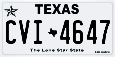 TX license plate CVI4647