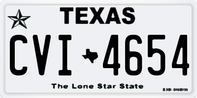 TX license plate CVI4654