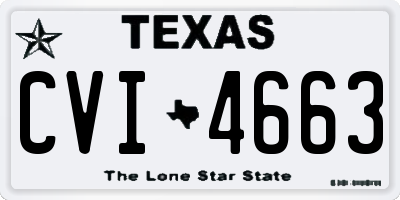 TX license plate CVI4663