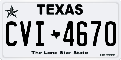 TX license plate CVI4670