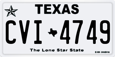 TX license plate CVI4749