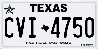 TX license plate CVI4750