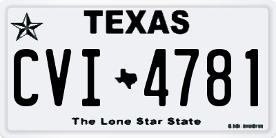 TX license plate CVI4781