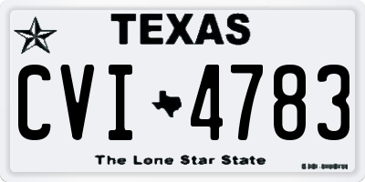 TX license plate CVI4783