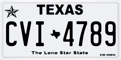 TX license plate CVI4789