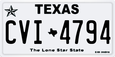 TX license plate CVI4794