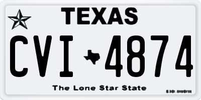 TX license plate CVI4874