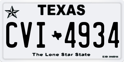 TX license plate CVI4934