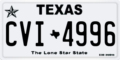 TX license plate CVI4996