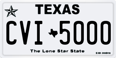 TX license plate CVI5000