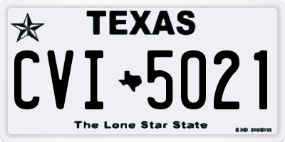 TX license plate CVI5021