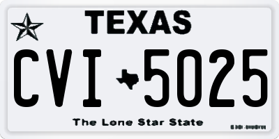 TX license plate CVI5025