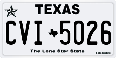 TX license plate CVI5026