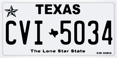 TX license plate CVI5034