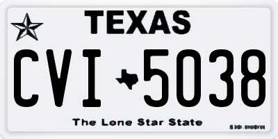 TX license plate CVI5038