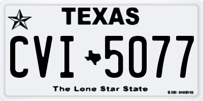TX license plate CVI5077