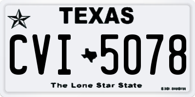 TX license plate CVI5078