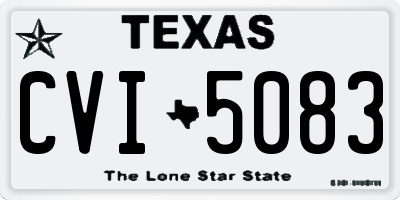 TX license plate CVI5083