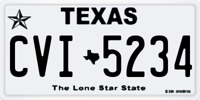 TX license plate CVI5234