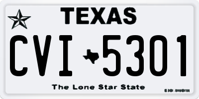 TX license plate CVI5301