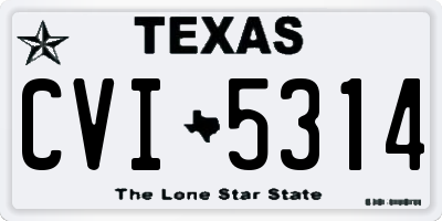TX license plate CVI5314