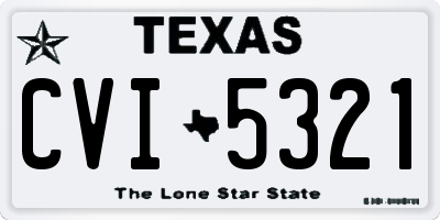 TX license plate CVI5321