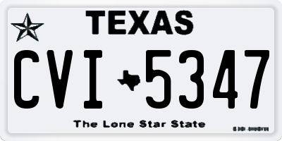 TX license plate CVI5347