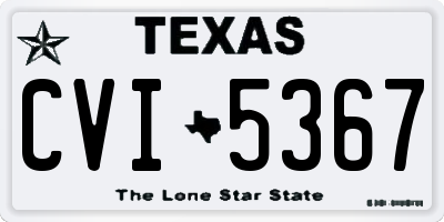 TX license plate CVI5367