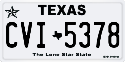TX license plate CVI5378