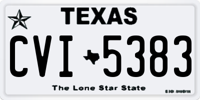 TX license plate CVI5383