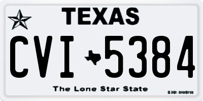 TX license plate CVI5384