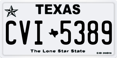 TX license plate CVI5389