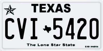 TX license plate CVI5420