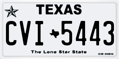 TX license plate CVI5443